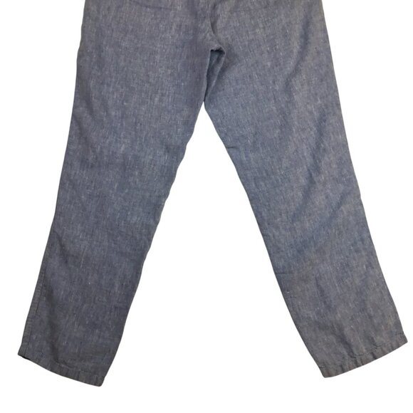 J. Jill Love Linen Womens Small Pants Blue Made In India - Picture 8 of 11